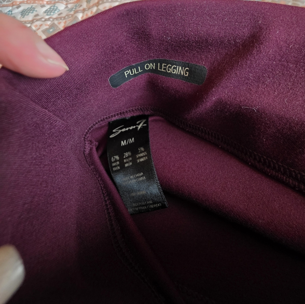 Seven7 Burgundy High-Waisted Leggings - Picture 8 of 10